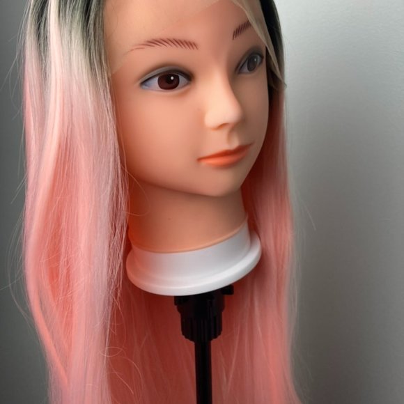 Pink Wig With Black Root Lace Front Wig - Picture 4 of 6